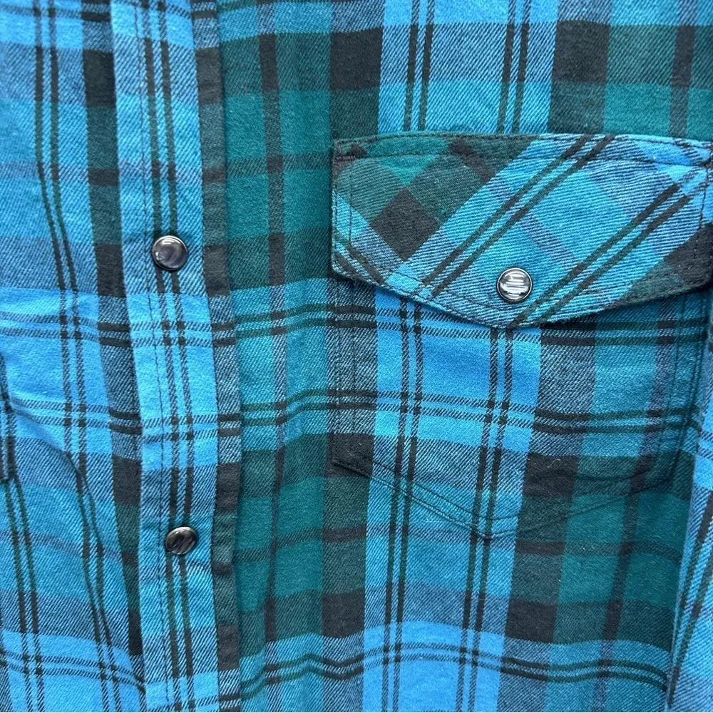 NWT Cody James‎ western wear flannel plaid pearl snap long sleeve shirt men's xl